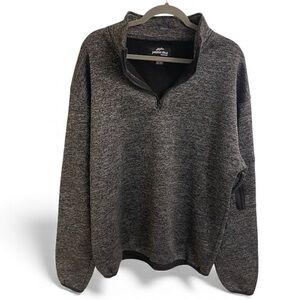 JACKSON HOLE OUTERWEAR PULLOVER FLEECE LINED QUARTER ZIP JACKET ZIP POCKET LARGE